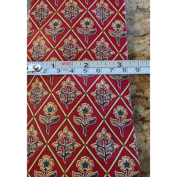 Lands End Mens Red Floral Tie - Picture 2 of 3